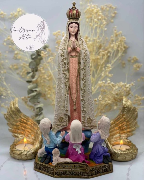 Virgen de Fatima con Pastores 32cm Portada