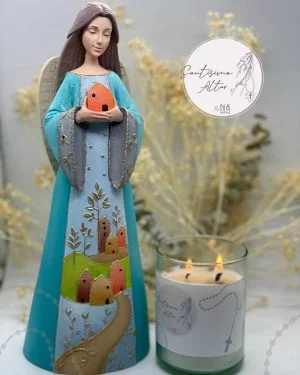 Ángel Protección Del Hogar 31 cm - Tradicional 3 Azul